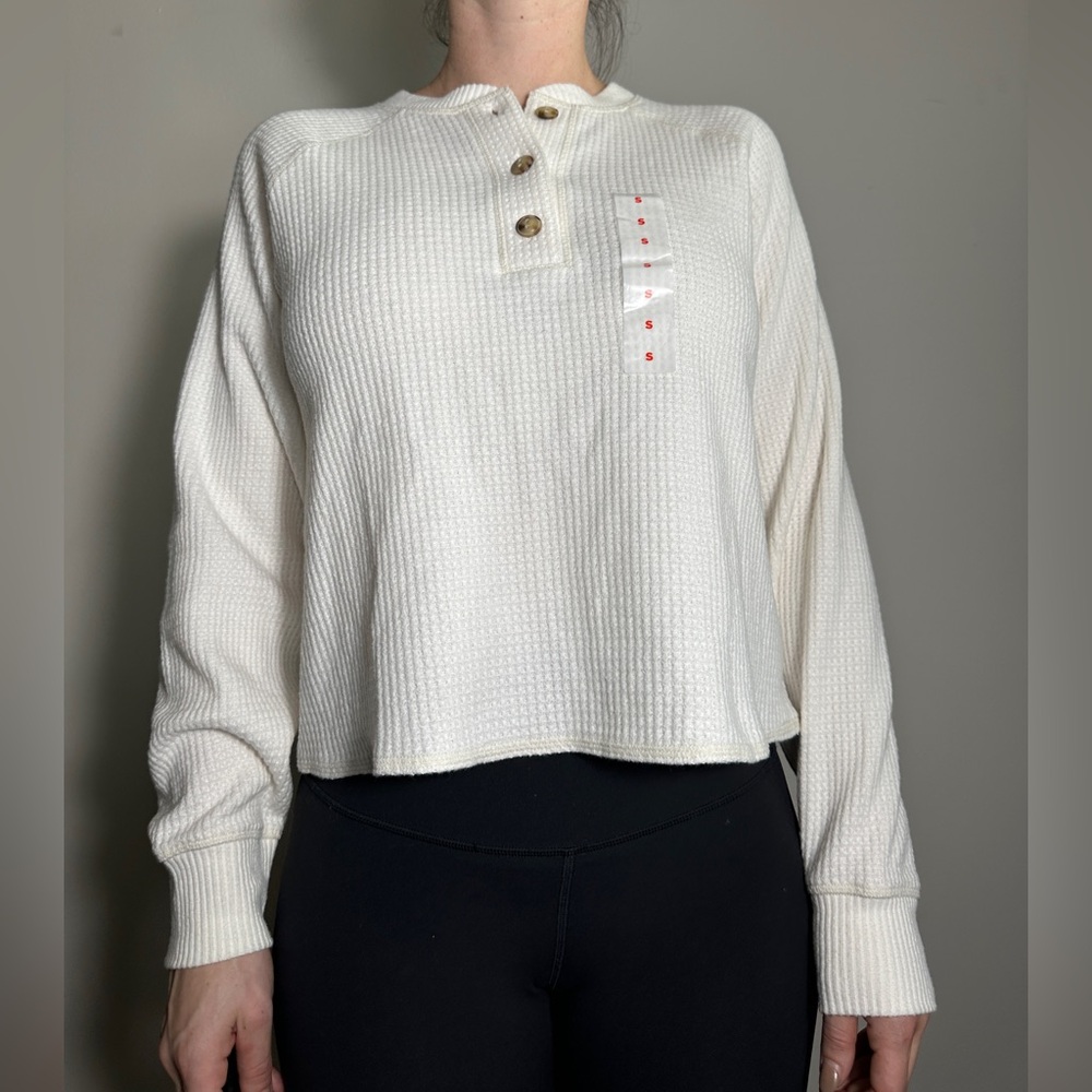 Old Navy White Cottagecore Boho Cozy Button down Size Small NWT